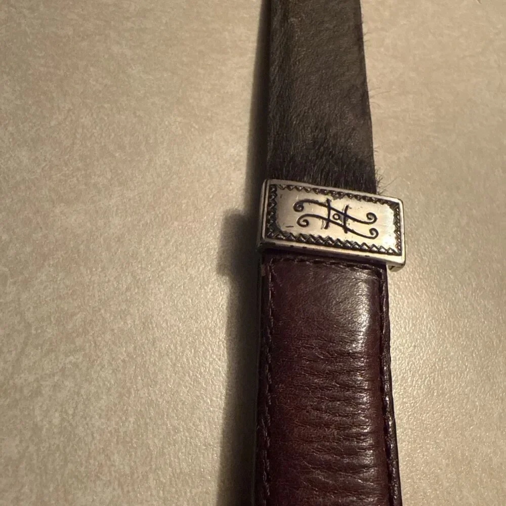 Brighton Men's Leather Belt 04800 Multi Color Band Silver Tone 34 ?Cowhide